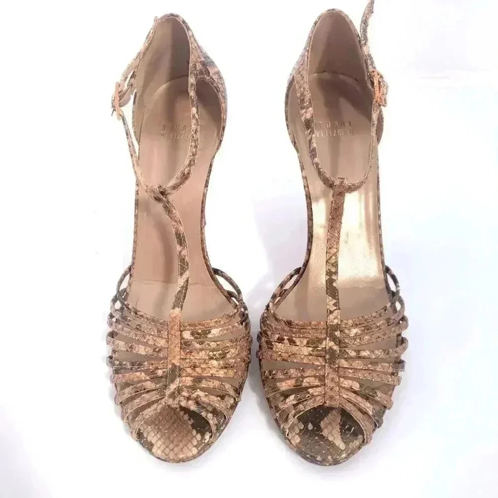 Stuart Weitzman Y2k Snakeskin Python Print Stilet… - image 2